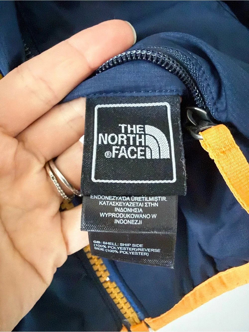 The North Face Kids' Navy Jacket with Fleece Lining Reversable Size -S (7/8)